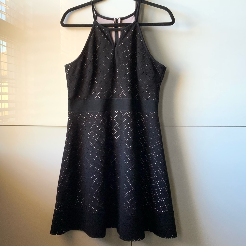 Little Black Dress with Nude Underlay by Le Chateau Size XL